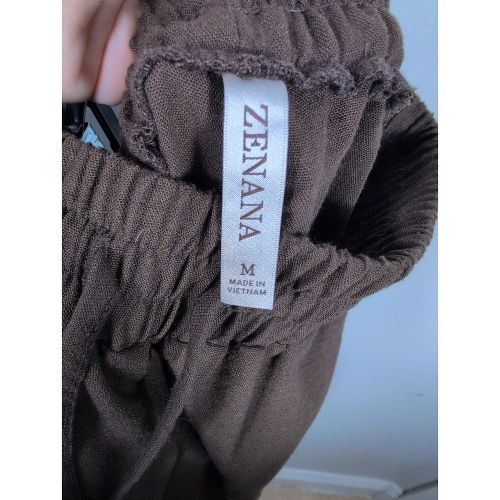 Zenana Large Brown Wide Leg Pants - Picture 5 of 7